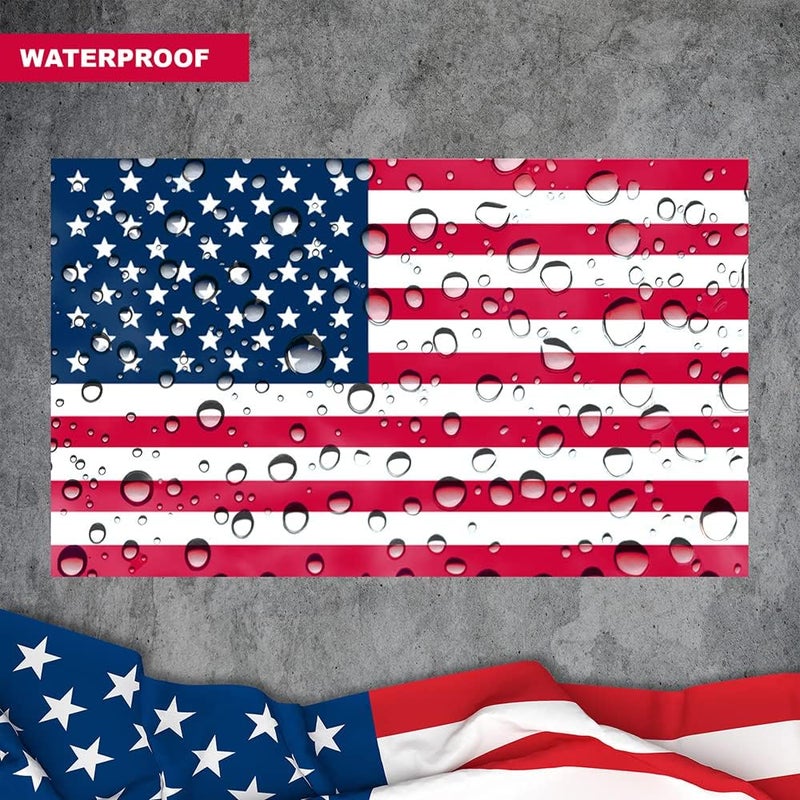 IGNIXIA American Flag Decal, USA Flag Car Stickers 5x3 Inches American Flag Sticker (Pack of 10) Support US Military Waterproof Bumper Stickers, USA Window Stickers (USA Flag) - Image 5
